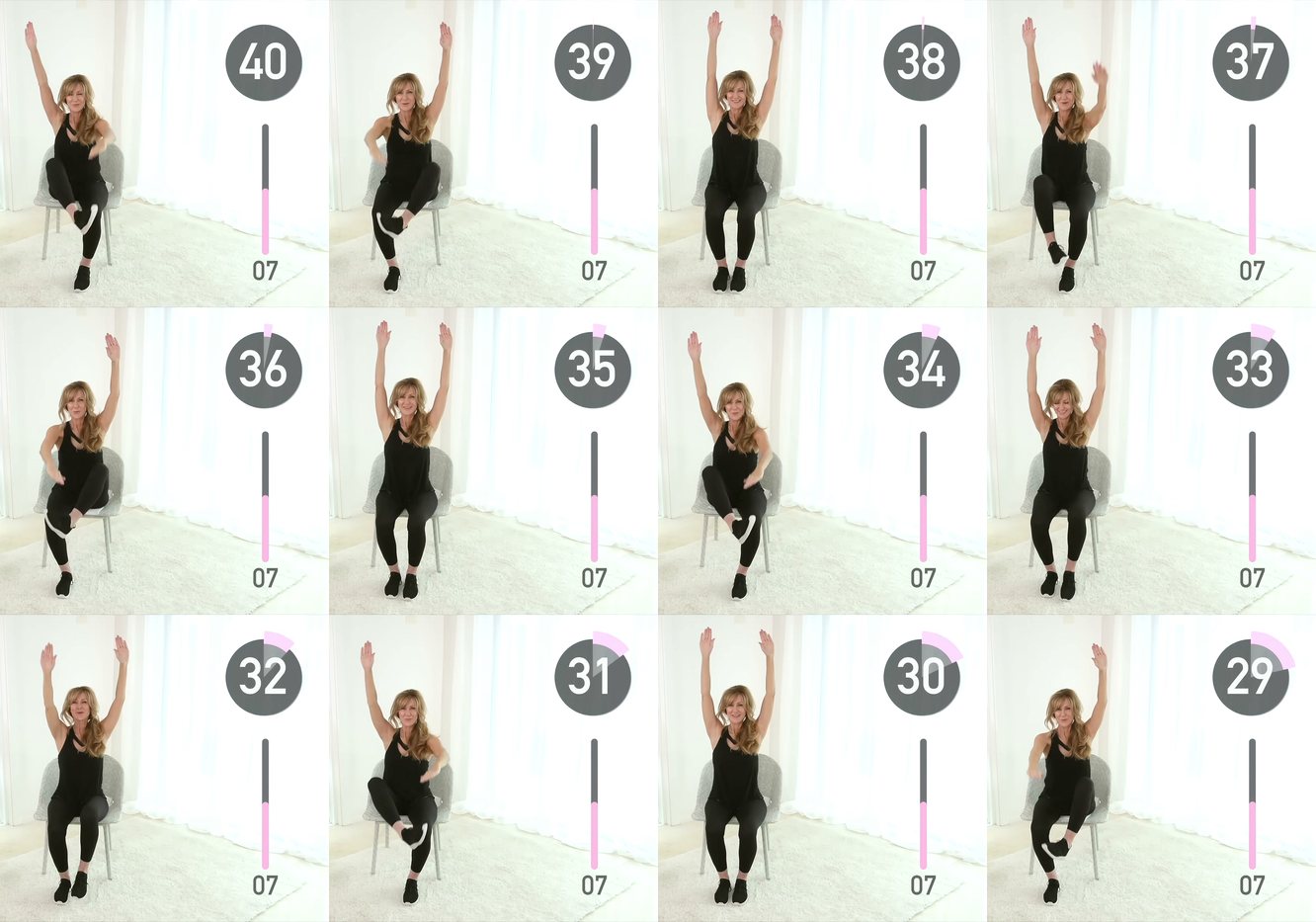 Seated Alternating Toe Touch keyframes