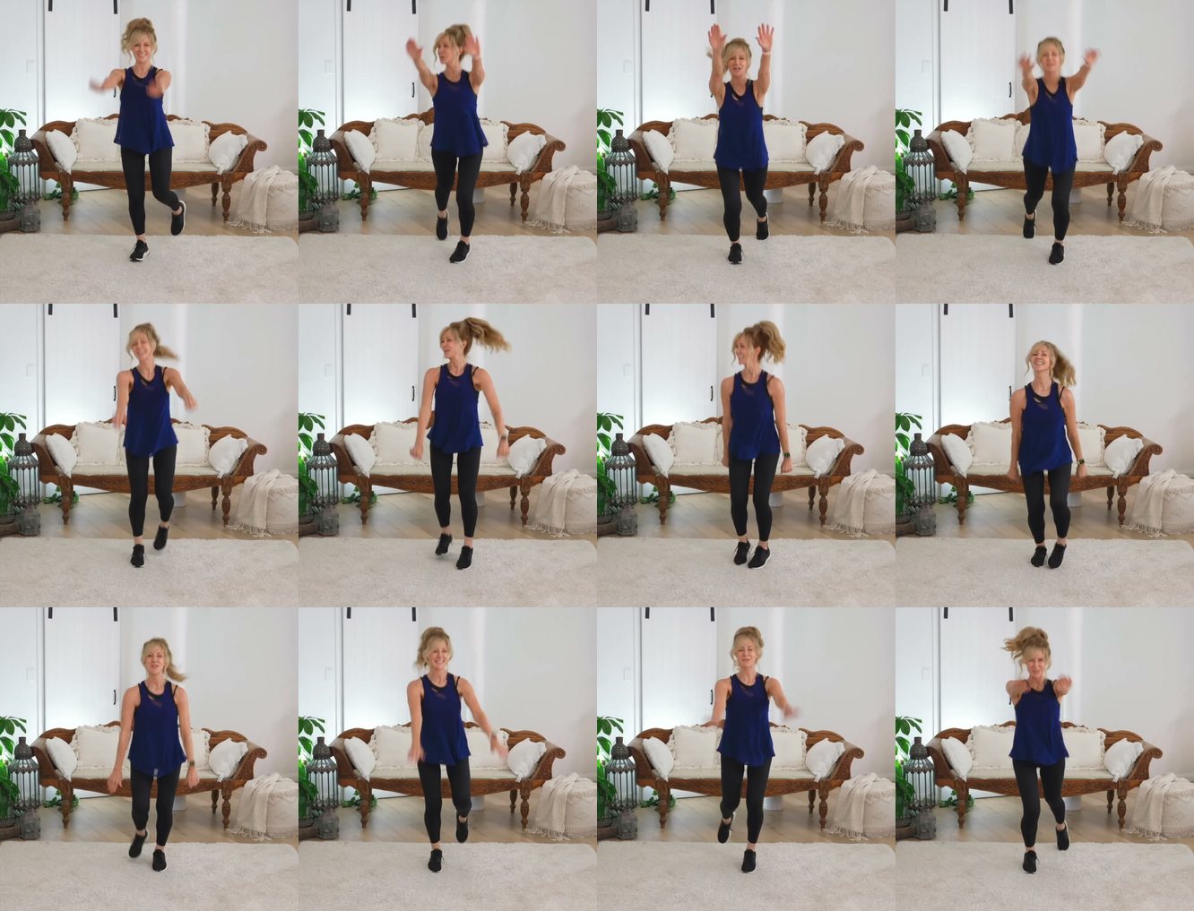 Toe Tap Back with Arms Overhead keyframes