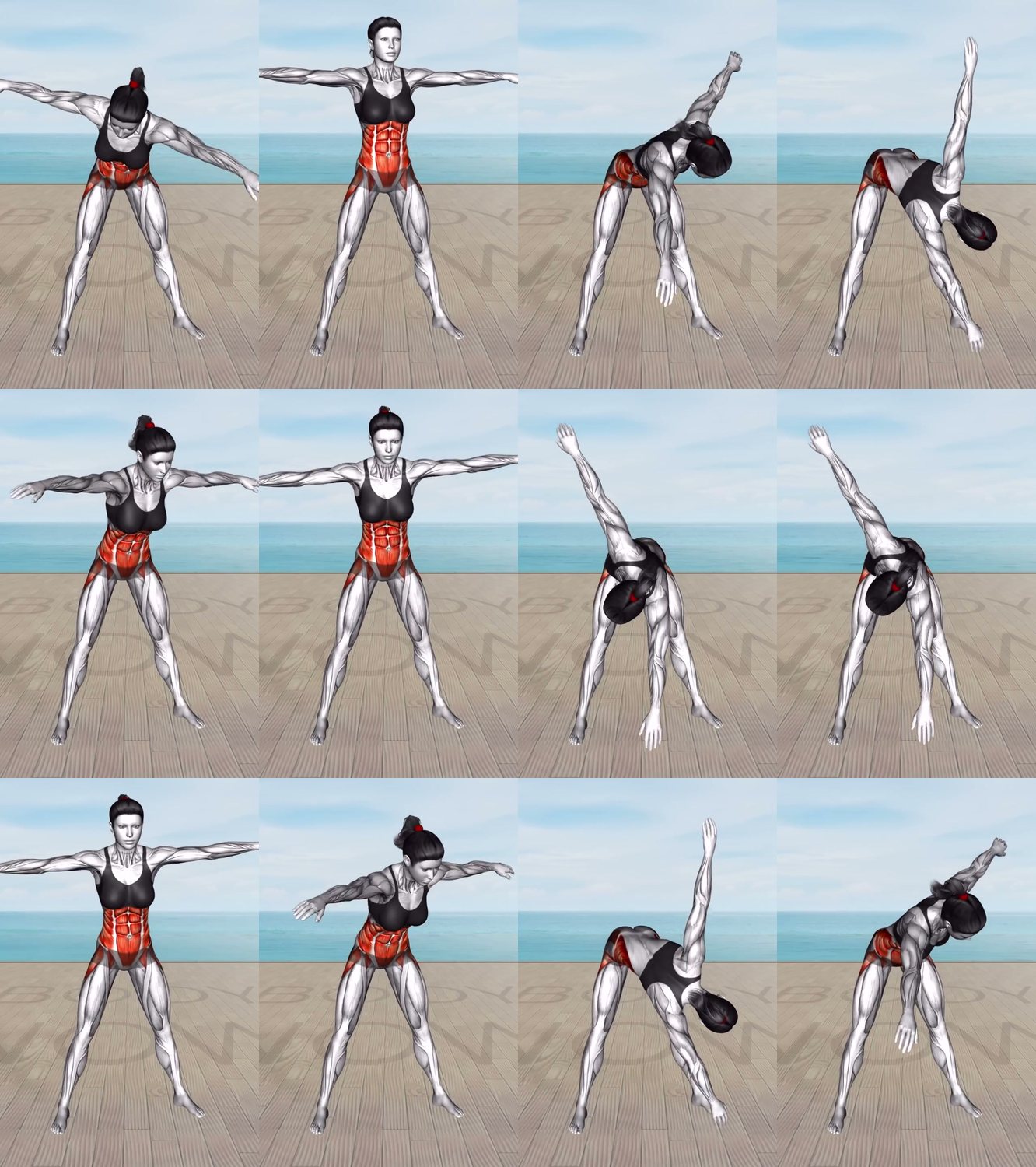 Standing Windmill Toe Touch keyframes