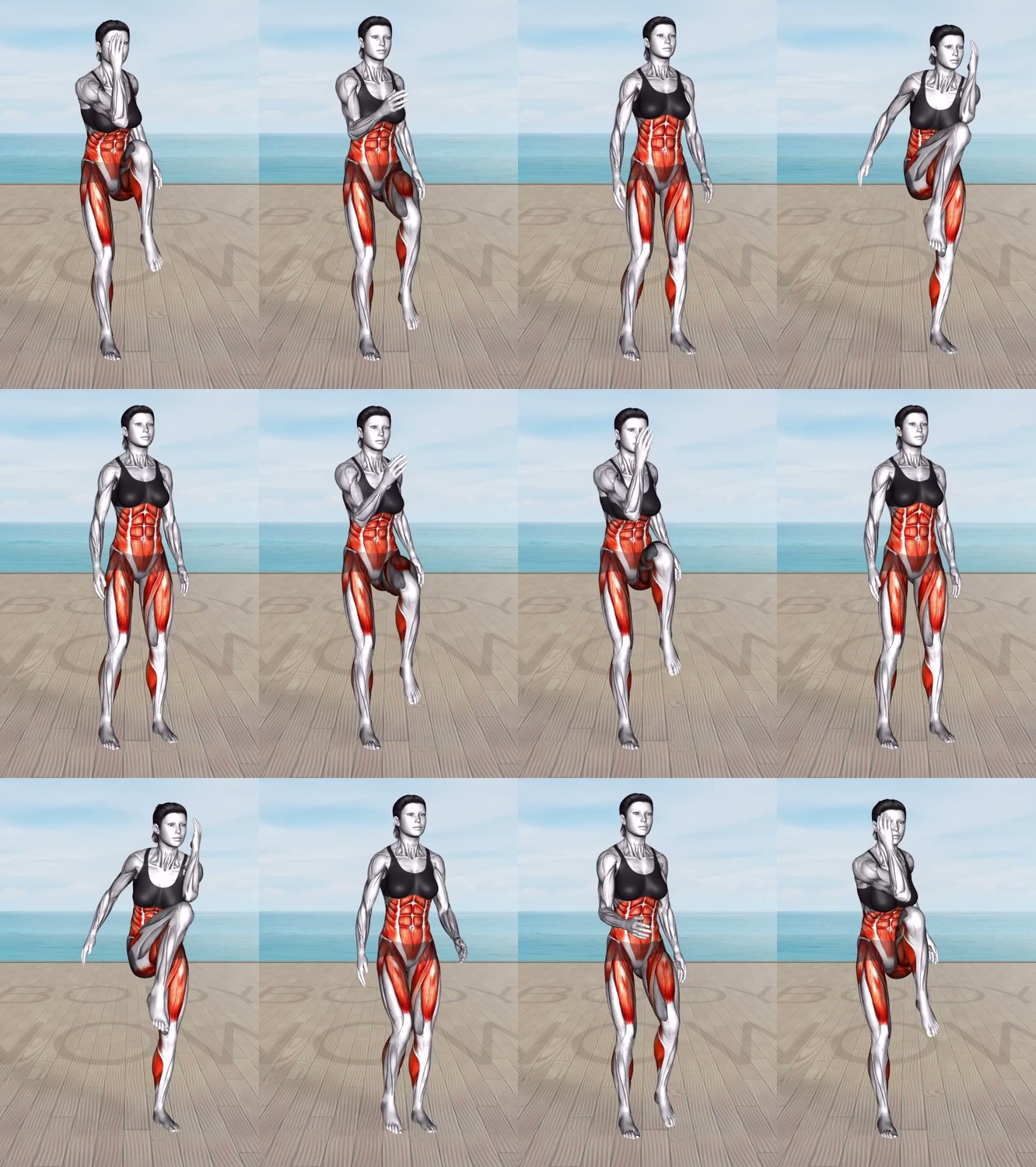 Standing Back Toe Touch keyframes