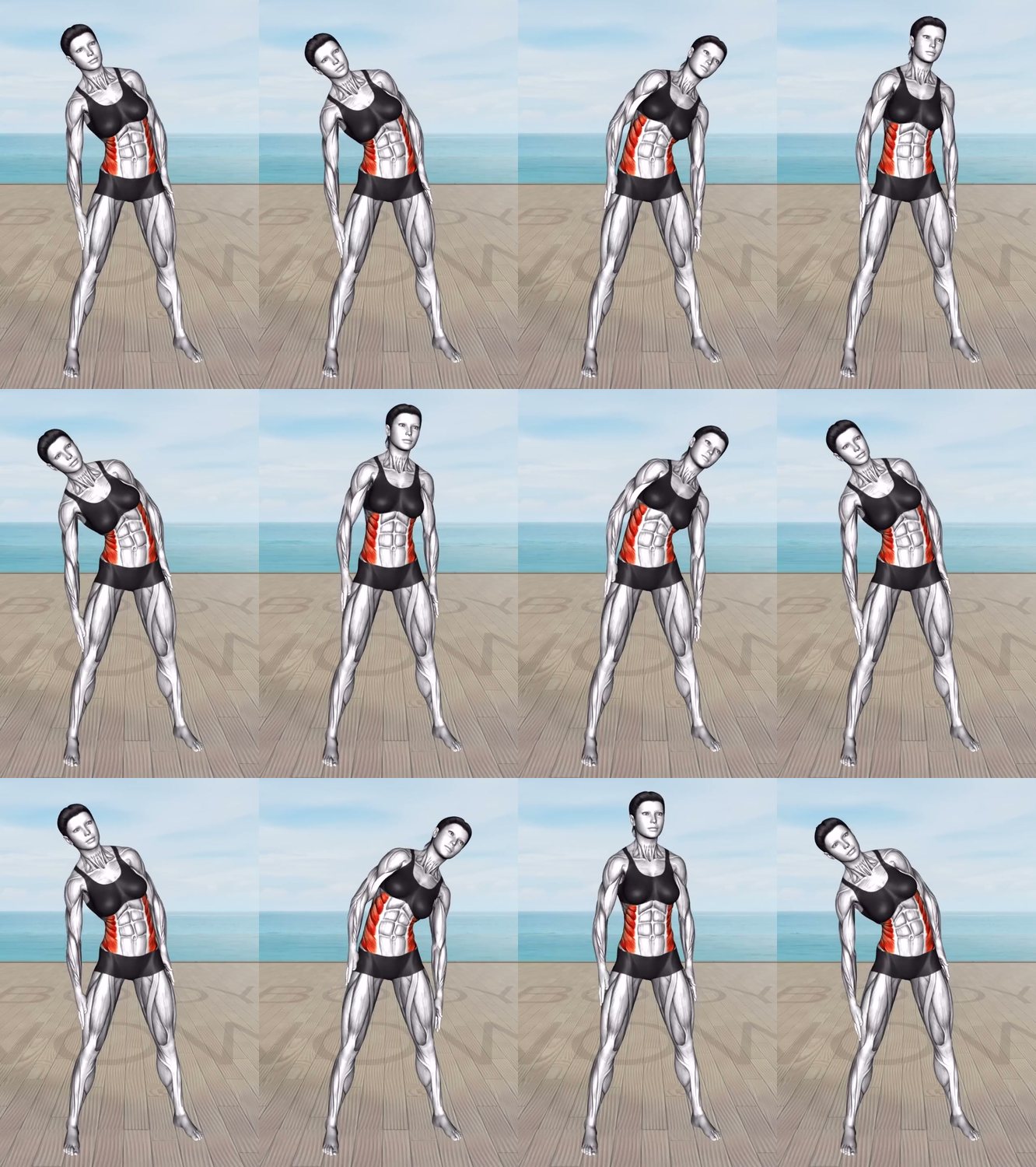 Standing Torso Rotation keyframes