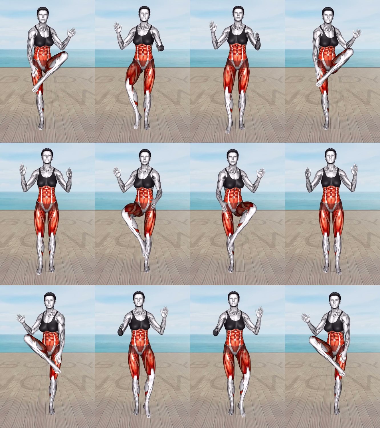 Cross-Body Knee Lift keyframes