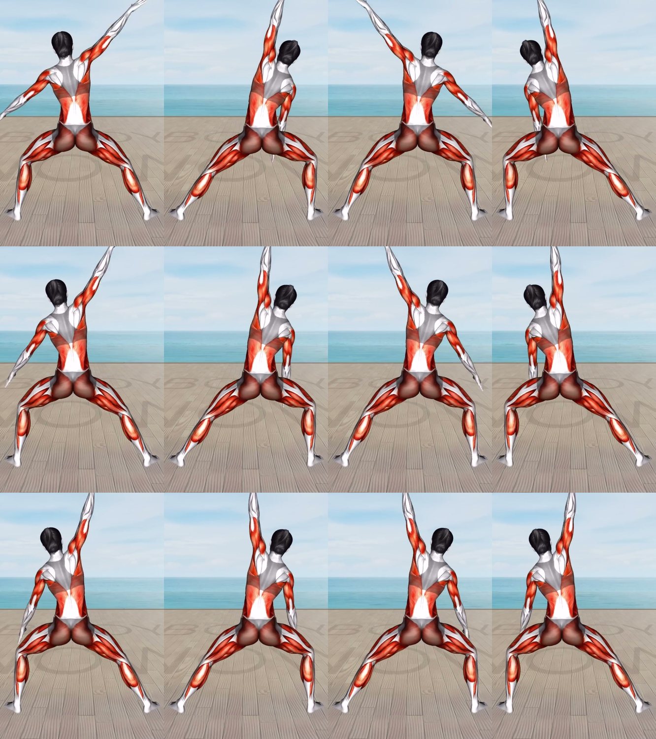 Sumo Squat with Arms Out keyframes