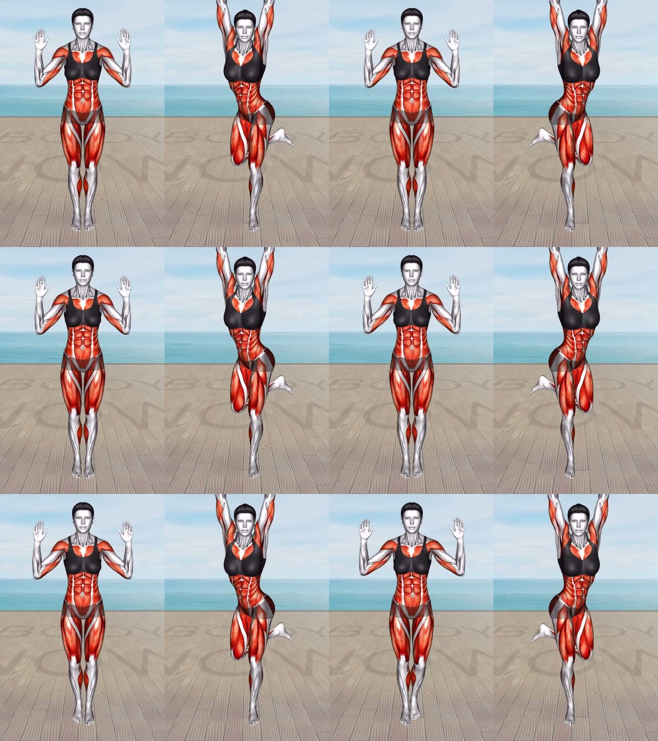 Overhead Reach with Kick keyframes