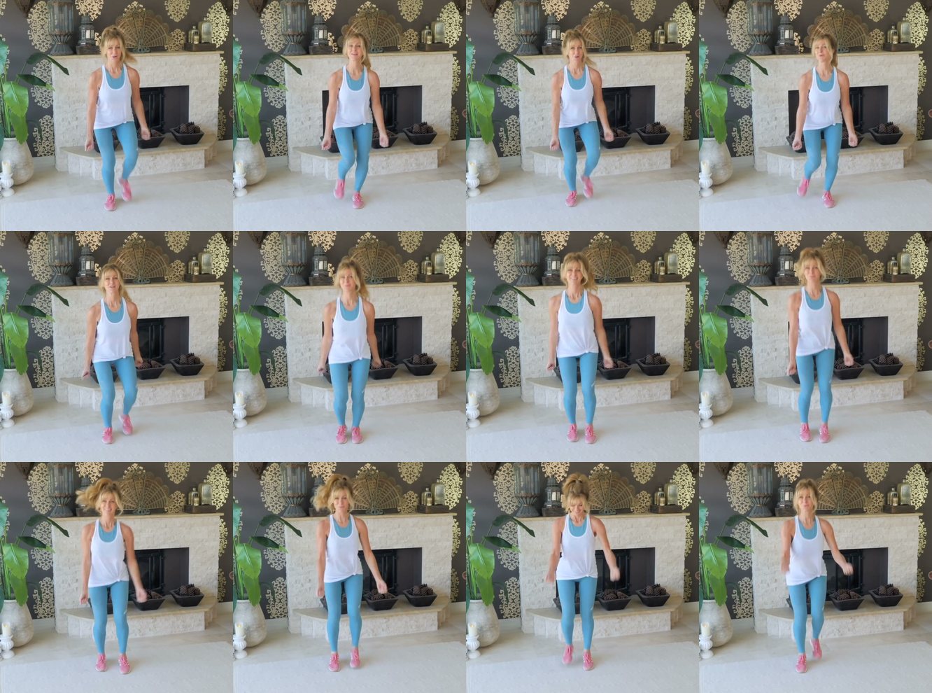 Heel Tap Back with Bicep Curl keyframes