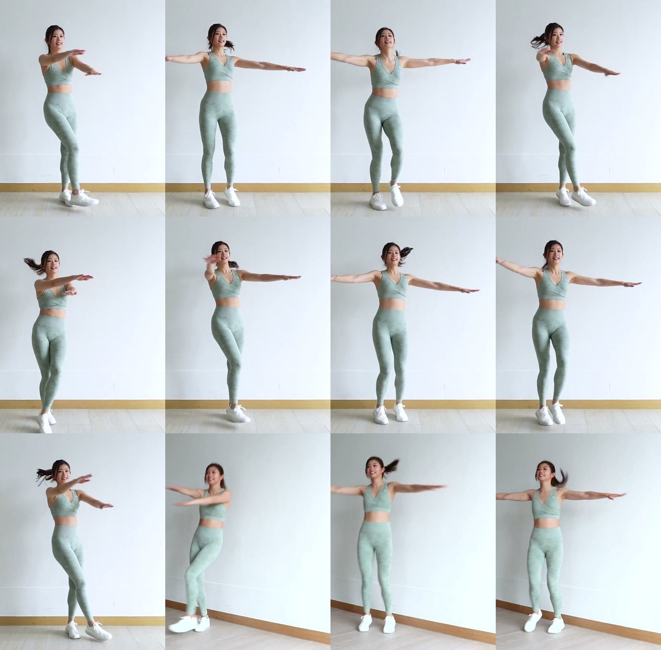 Scissor Arms with Leg Cross keyframes