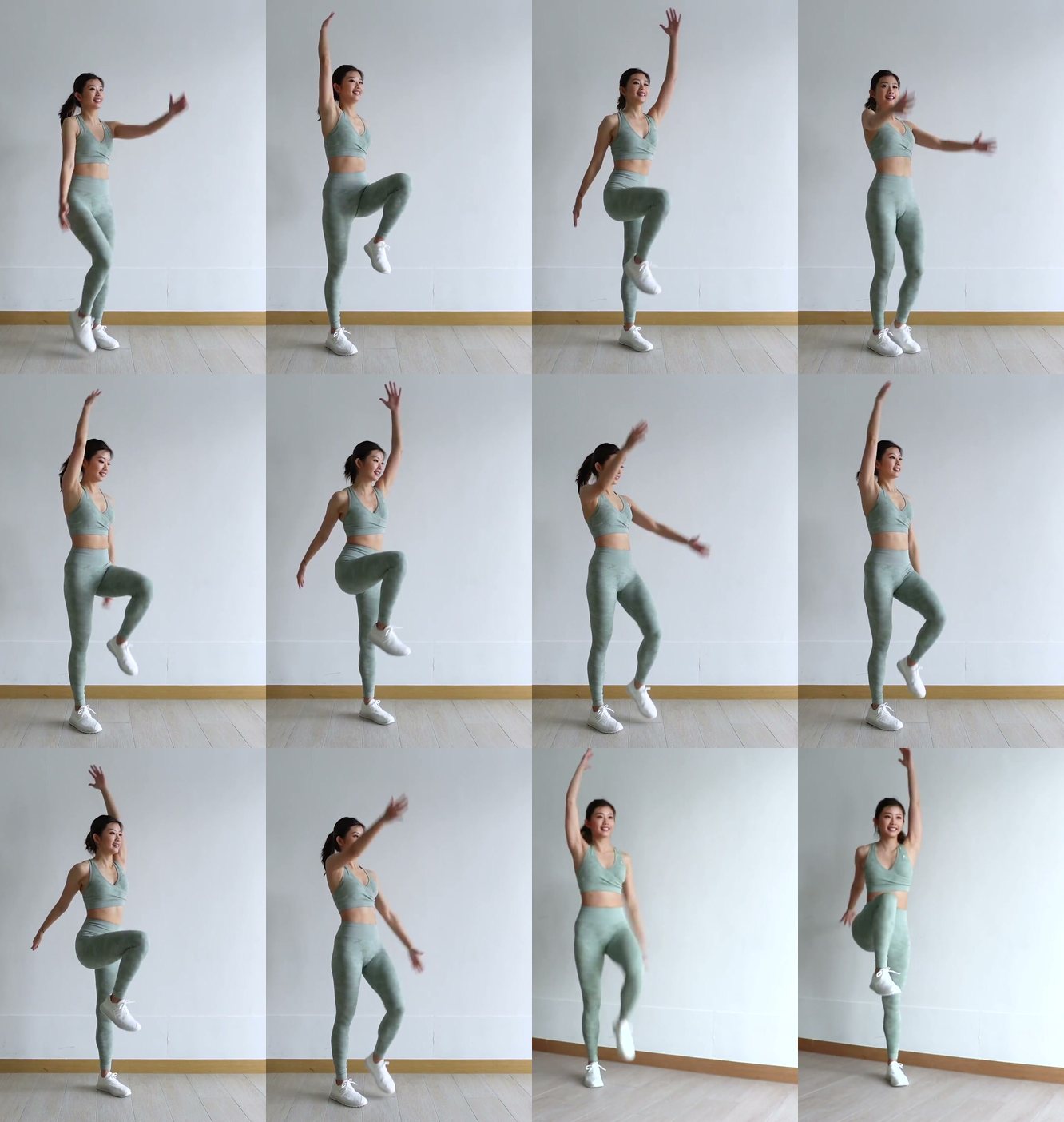 March with Overhead Reach keyframes