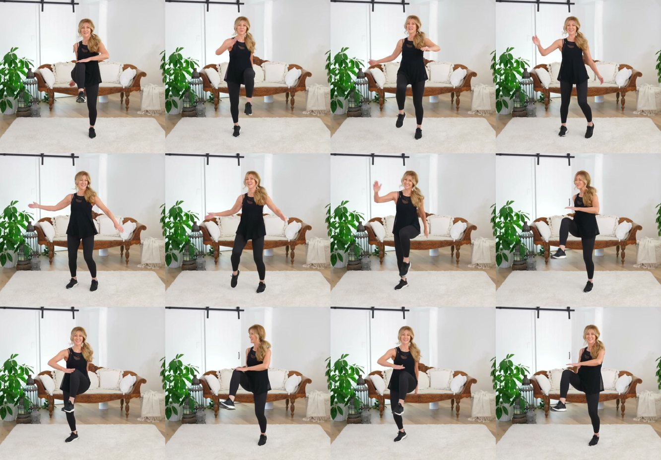 Alternating Cross-Body Knee-to-Hand keyframes